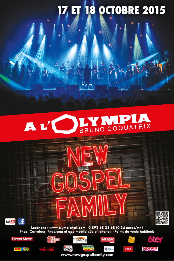 Affiche 720 x 1080 px Cinepub New Gospel Family Olympia 17 et 18 octobre 2015